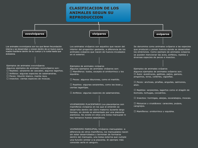 CLASIFICACION DE LOS ANIMALES SEGUN SU REP...- Mind Map